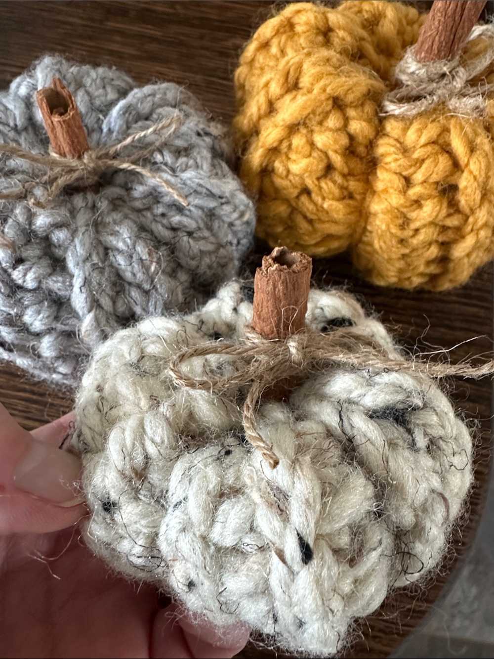 Crochet pumpkin decor - fall decor - handmade knit pumpkins - thanksgiving decor